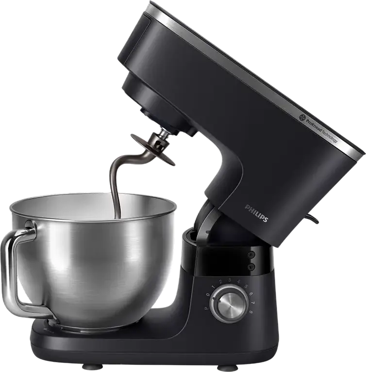 Philips HR7962/01 Series 7000 Kitchen Machine, 1000W, 5.5L Stainless Steel Bowl, ProKnead Technology, LED Display, Black