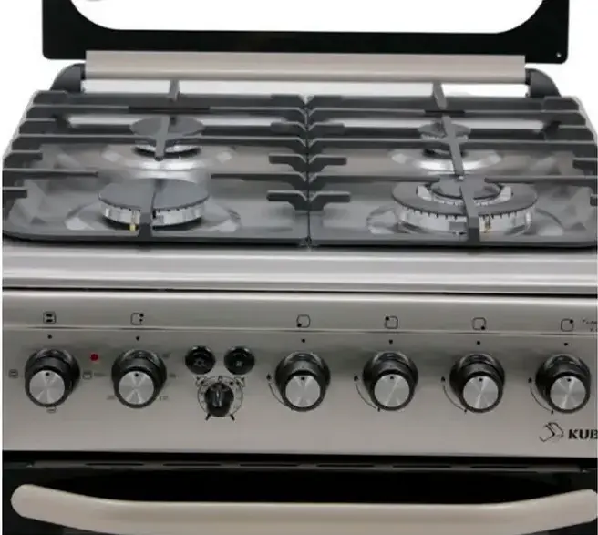 Aragaz Mixt KUBB TDS7302MGALtVss Lux FFD, 4 Ardere Gas, Cuptor Electric 64L, Inox, Grilaj din Fonta, 60x60x85 cm