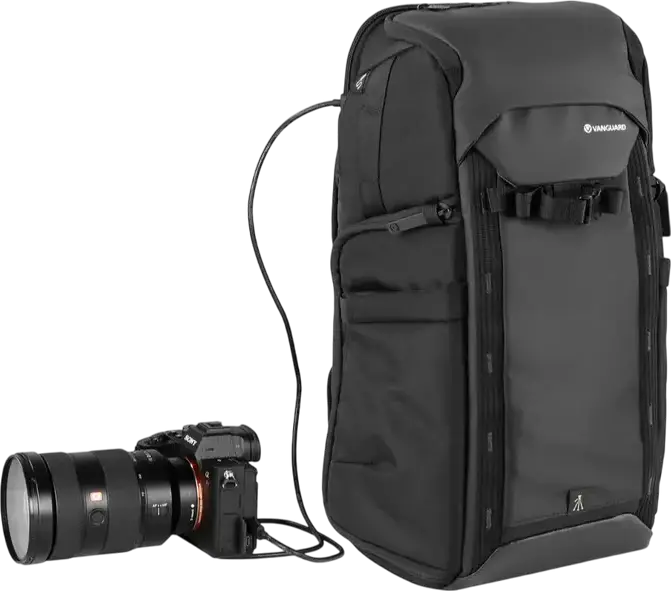 Vanguard VEO Adaptor S46 Camera Backpack, Grey, 18L Waterproof Bag for DSLR/Mirrorless, 15-inch Laptop Compartment, Side & Rear Access, Tripod Carry System