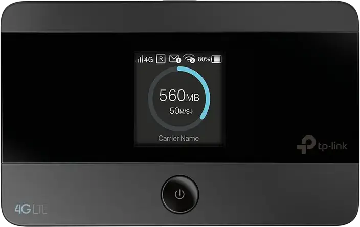 Router Wi-Fi Mobil 4G LTE TP-Link M7350, Viteza Download 150 Mbps, Baterie 2100mAh, Slot Nano SIM si MicroSD, Ecran LCD, Negru