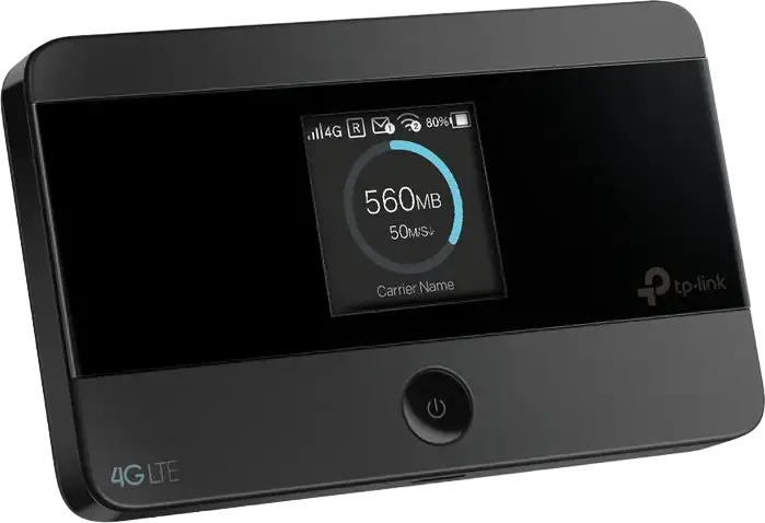 Router Wi-Fi Mobil 4G LTE TP-Link M7350, Viteza Download 150 Mbps, Baterie 2100mAh, Slot Nano SIM si MicroSD, Ecran LCD, Negru