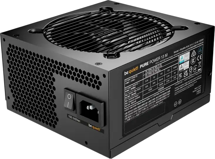 Sursa be quiet! Pure Power 12 M 1000W, 80 PLUS Gold, ATX 3.0, PCIe 5.1 12V-2x6, Complet Modulare, Negru, BN722