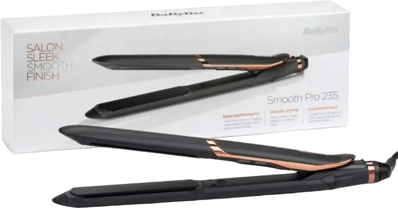 Выпрямитель для волос BaByliss ST394E Smooth Pro 235, керамические пластины 2.5x12см, ионизация, цифровая температура 140-235°C, поворотный шнур и термоковрик