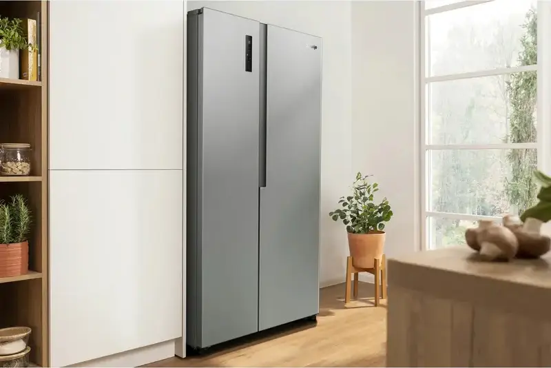 Gorenje NRS917E41X Side-by-Side Refrigerator, No Frost Plus, Inverter Compressor, 544L Capacity, MultiFlow 360, LED Touch Display, Stainless Steel