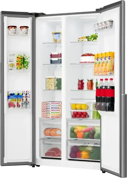 Gorenje NRS917E41X Side-by-Side Refrigerator, No Frost Plus, Inverter Compressor, 544L Capacity, MultiFlow 360, LED Touch Display, Stainless Steel