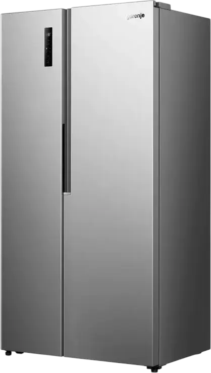 Gorenje NRS917E41X Side-by-Side Refrigerator, No Frost Plus, Inverter Compressor, 544L Capacity, MultiFlow 360, LED Touch Display, Stainless Steel