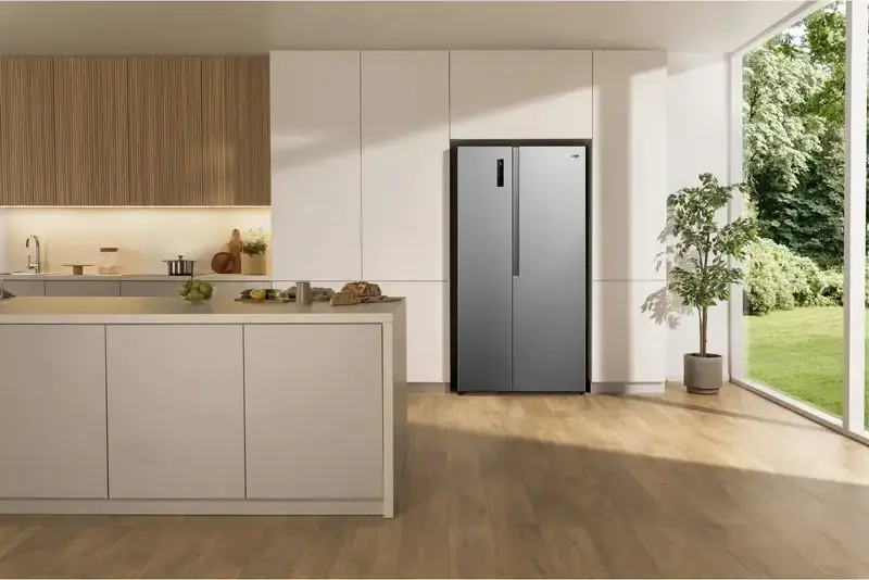 Gorenje NRS917E41X Side-by-Side Refrigerator, No Frost Plus, Inverter Compressor, 544L Capacity, MultiFlow 360, LED Touch Display, Stainless Steel