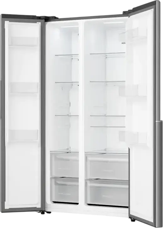 Gorenje NRS917E41X Side-by-Side Refrigerator, No Frost Plus, Inverter Compressor, 544L Capacity, MultiFlow 360, LED Touch Display, Stainless Steel