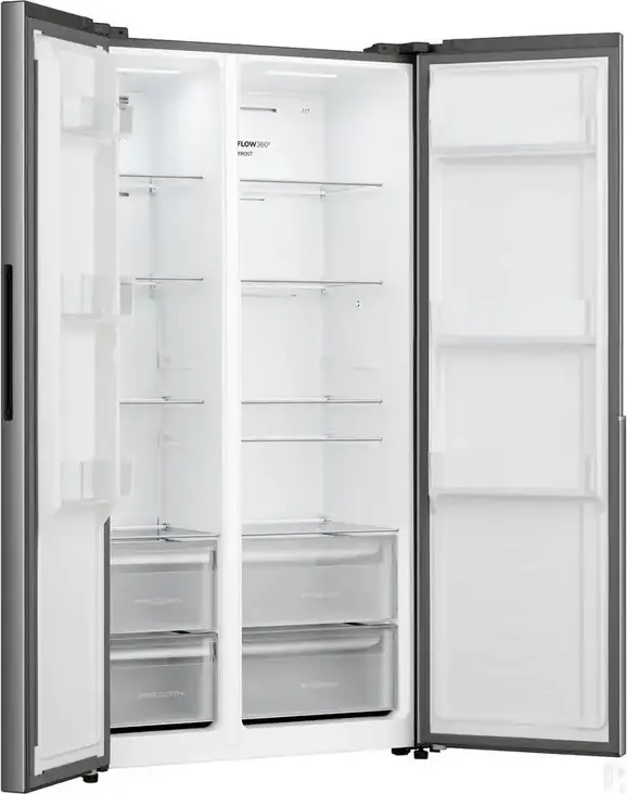 Gorenje NRS917E41X Side-by-Side Refrigerator, No Frost Plus, Inverter Compressor, 544L Capacity, MultiFlow 360, LED Touch Display, Stainless Steel