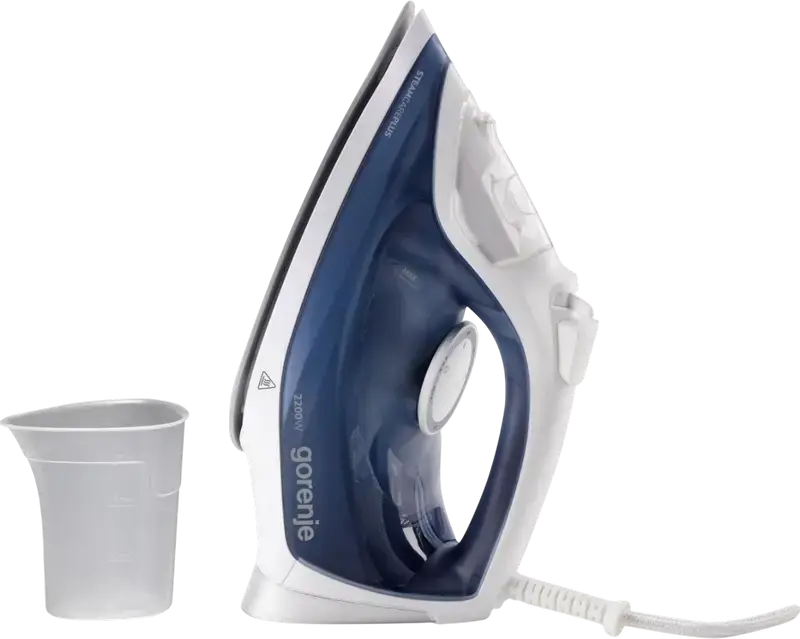 Gorenje SIK2200WB Steam Iron, 2200W, Ceramic Soleplate, 160g/min Steam Boost, 450ml Tank, Auto-off, Anti-drip, Vertical Steam, Blue/White