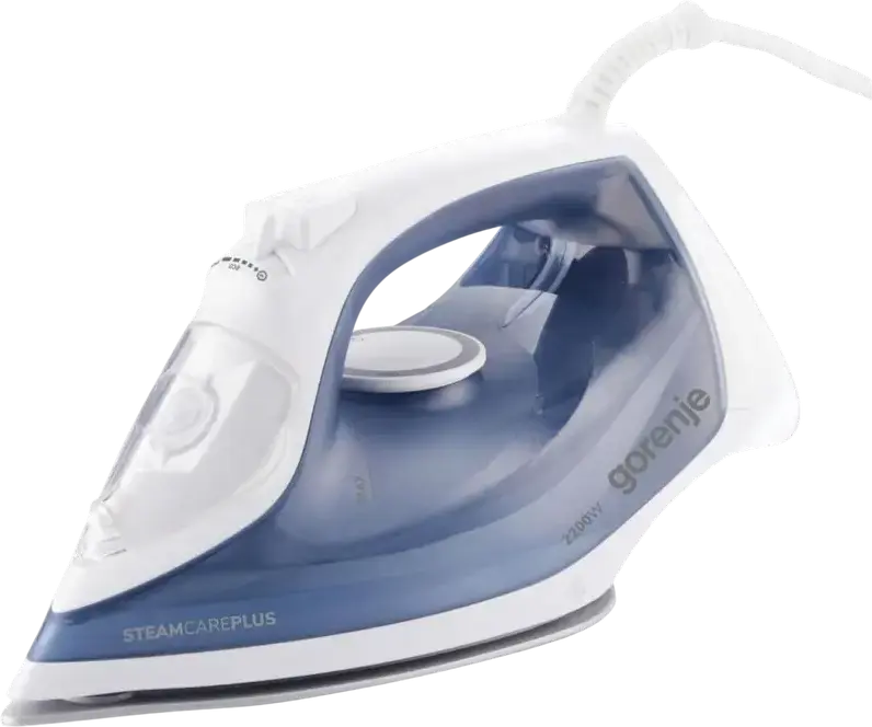 Gorenje SIK2200WB Steam Iron, 2200W, Ceramic Soleplate, 160g/min Steam Boost, 450ml Tank, Auto-off, Anti-drip, Vertical Steam, Blue/White