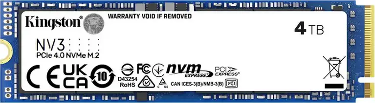 SSD Kingston NV3 M.2 2280 NVMe PCIe 4.0 x4 Intern 4TB SNV3S/4000G Memorie 3D NAND Viteza Citire pana la 6000MB/s si Scriere 5000MB/s