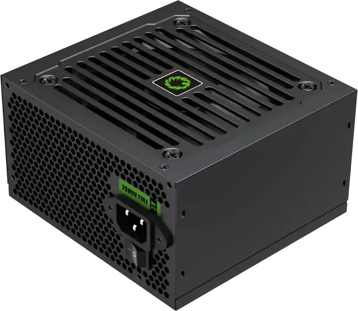 Gamemax GE-600 ECO Gamer 600W Power Supply, 80 Plus Efficiency, Active PFC, ATX Form Factor, 120mm Silent Fan, Black Mesh Cables