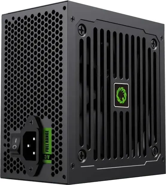 Gamemax GE-600 ECO Gamer 600W Power Supply, 80 Plus Efficiency, Active PFC, ATX Form Factor, 120mm Silent Fan, Black Mesh Cables