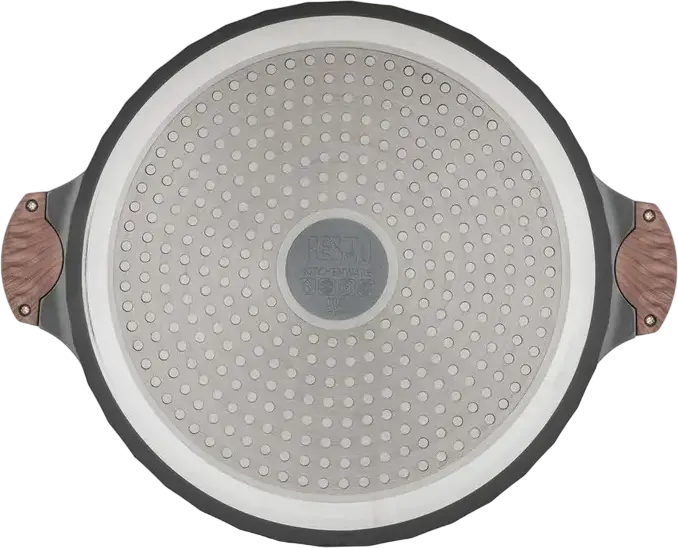 RESTO 93508 Capella Non-Stick Aluminum Pot with Glass Lid, PFLUON Coating, Grey, 32 cm Diameter, 9.7 L Volume