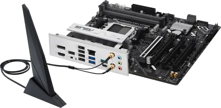 ASUS B850M MAX GAMING WIFI Motherboard AM5 AMD B850 Micro-ATX, DDR5 8000+ MT/s, PCIe 5.0, 3x M.2, Wi-Fi 6, Bluetooth 5.4, for Ryzen 9000/8000/7000