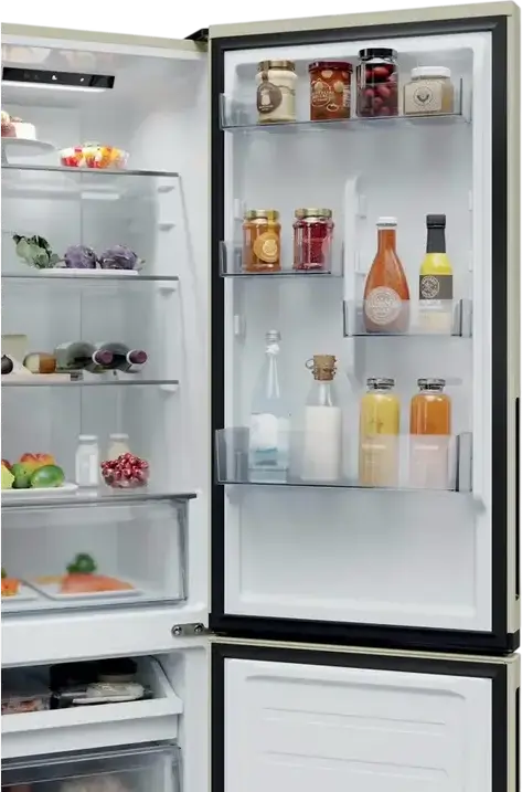 Candy CNCQ2T518 City Fresco 300 Freestanding Combi Refrigerator, 280L, No Frost, Circle Fresh, Fresh 0°C Area, Energy Class E, Cream, 182.5x54.5x60.2 cm