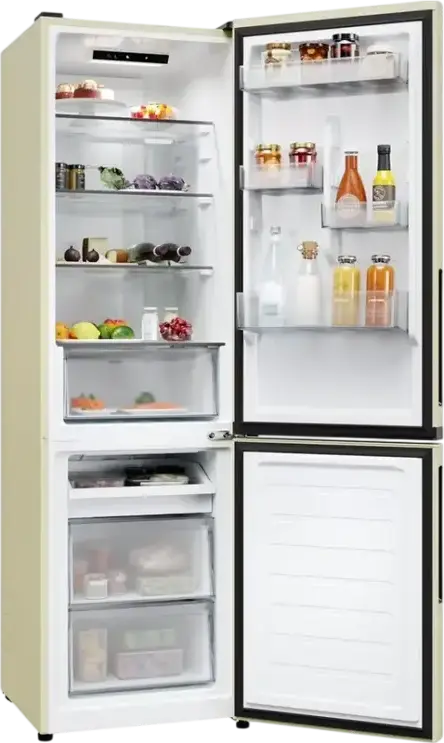 Candy CNCQ2T518 City Fresco 300 Freestanding Combi Refrigerator, 280L, No Frost, Circle Fresh, Fresh 0°C Area, Energy Class E, Cream, 182.5x54.5x60.2 cm