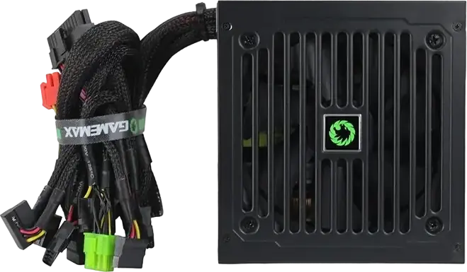 Gamemax GE-700 ECO Gamer 500W Power Supply, 80 Plus Efficiency, Active PFC, ATX Form Factor, 120mm Silent Fan, Black Mesh Cables