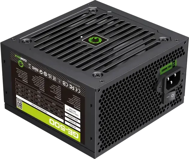 Gamemax GE-700 ECO Gamer 500W Power Supply, 80 Plus Efficiency, Active PFC, ATX Form Factor, 120mm Silent Fan, Black Mesh Cables