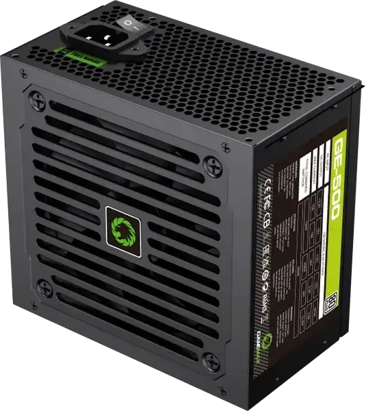 Gamemax GE-700 ECO Gamer 500W Power Supply, 80 Plus Efficiency, Active PFC, ATX Form Factor, 120mm Silent Fan, Black Mesh Cables