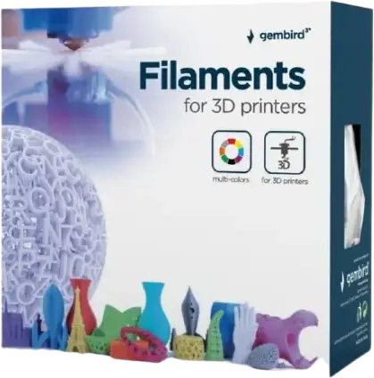 Gembird 3DP-ABS1.75-01-BW ABS 3D Printer Filament, 1.75 mm Diameter, 1 kg, White, 225-240 °C Printing Temperature