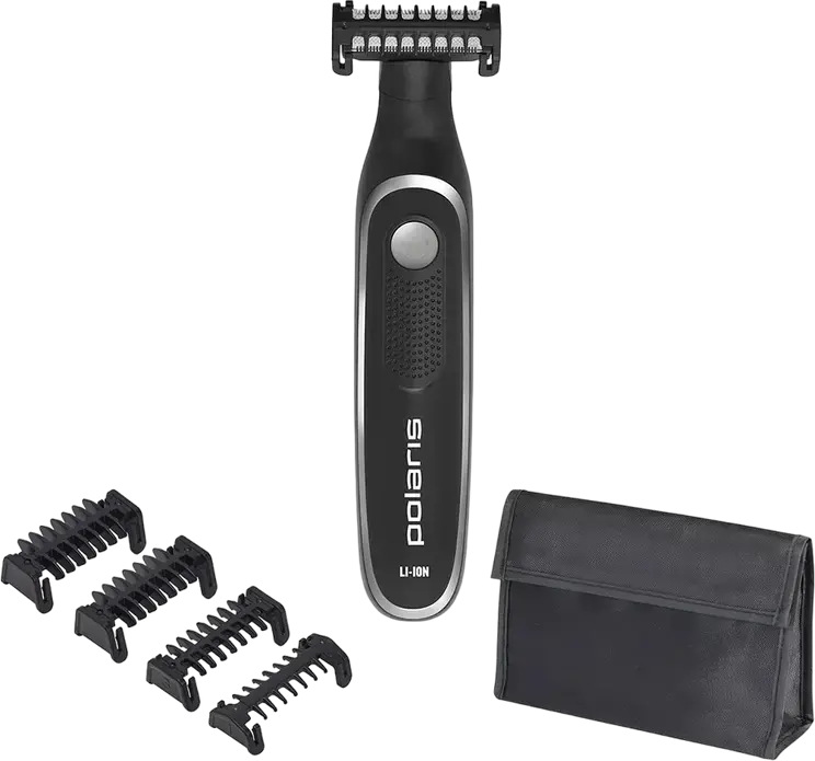 Polaris PHC 0202R 3-in-1 Hair Clipper and Beard Trimmer, High Carbon Stainless Steel Self-Sharpening Blades, IPX5 Waterproof, Li-Ion Battery, 0.1-6mm