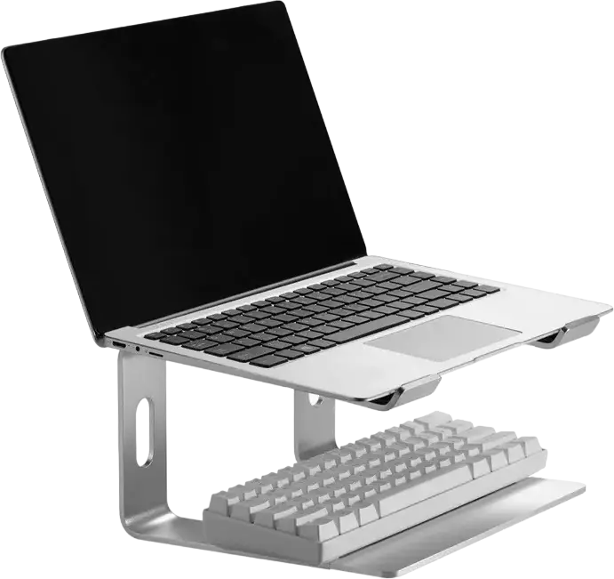 Suport Laptop Gembird NBS-D1-01 din Aluminiu pentru NoteBook pana la 15.6 inch, Stand Ergonomic cu Ventilatie, Argintiu