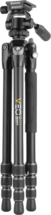 Vanguard VEO 3 264AO Aluminium Photo-Video Tripod with Video Head, MACC Multi-Angle Central Column, 8kg Max Load, 154.9cm Max Height, Black