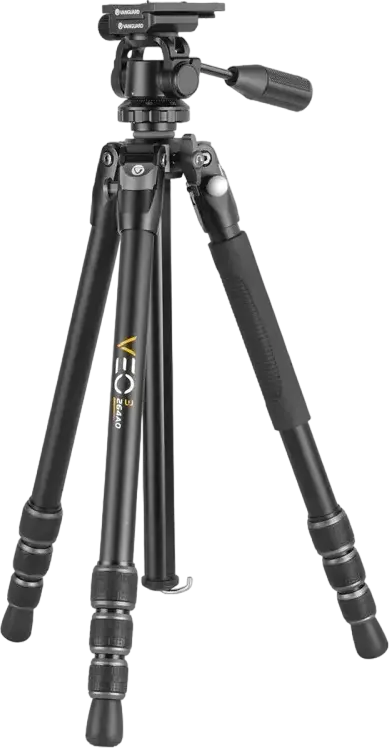 Vanguard VEO 3 264AO Aluminium Photo-Video Tripod with Video Head, MACC Multi-Angle Central Column, 8kg Max Load, 154.9cm Max Height, Black