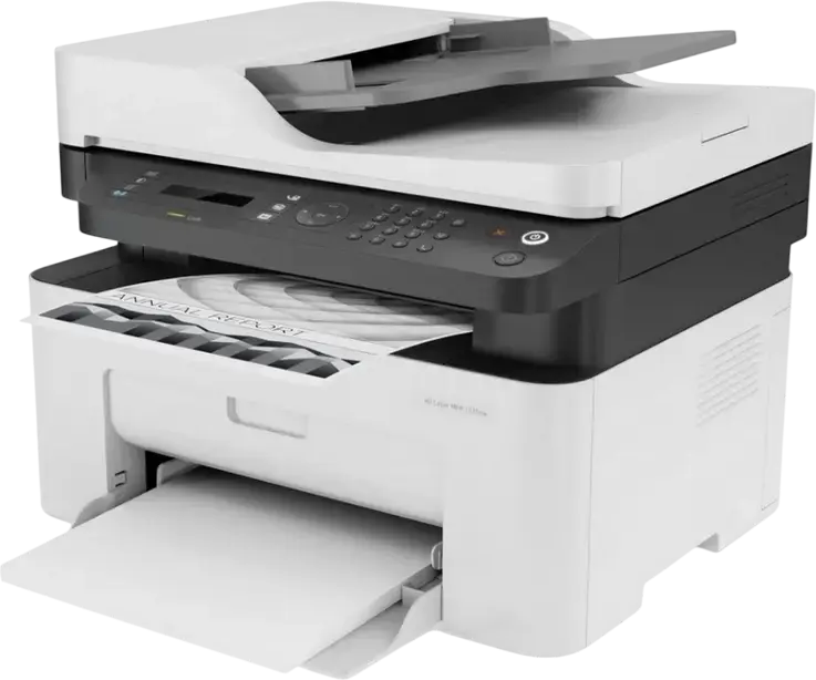 HP Laser MFP 137fnw Monochrome Laser Multi-Function Printer, Print Copy Scan Fax, Wi-Fi Ethernet, 20ppm, 1200x1200dpi, 40-Sheet ADF, 128MB RAM