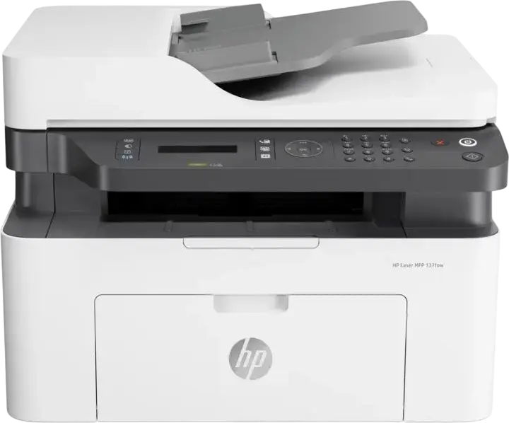 HP Laser MFP 137fnw Monochrome Laser Multi-Function Printer, Print Copy Scan Fax, Wi-Fi Ethernet, 20ppm, 1200x1200dpi, 40-Sheet ADF, 128MB RAM