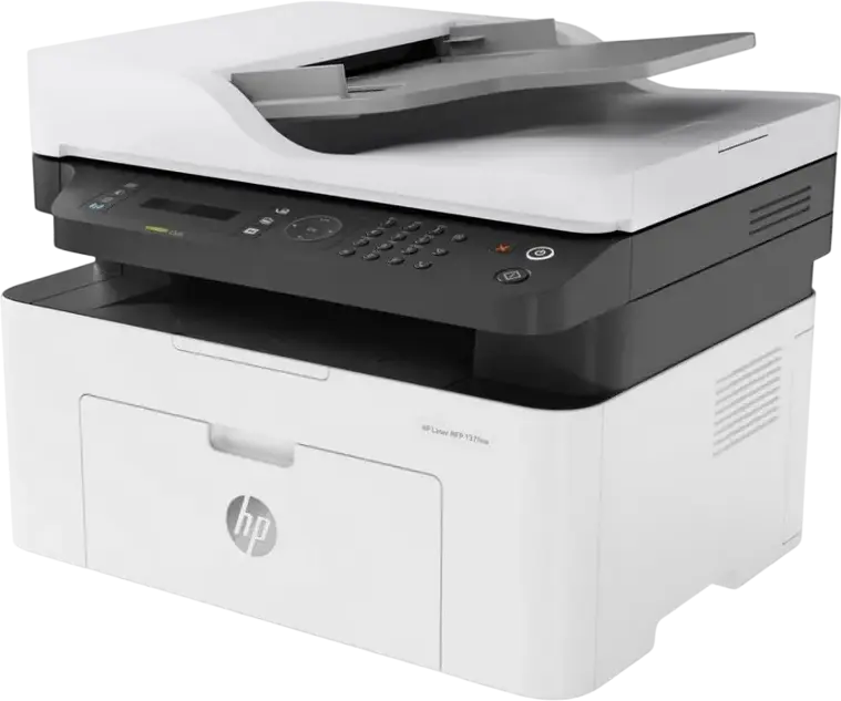 HP Laser MFP 137fnw Monochrome Laser Multi-Function Printer, Print Copy Scan Fax, Wi-Fi Ethernet, 20ppm, 1200x1200dpi, 40-Sheet ADF, 128MB RAM