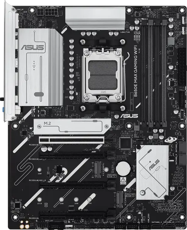 Placa de baza ASUS B650E MAX GAMING WIFI AM5 ATX AMD B650 DDR5 8000MHz PCIe 5.0 x16 M.2 NVMe Wi-Fi 6E Bluetooth 5.3 pentru Ryzen serii 7000 8000 9000
