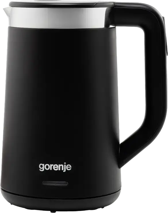 Электрический чайник Gorenje K17TRDW, 1.7 л, 2200 Вт, из нержавеющей стали, цифровое управление, 6 настроек температуры, функция подогрева, черный