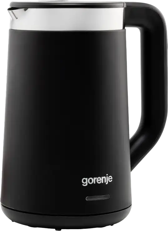 Электрический чайник Gorenje K17TRDW, 1.7 л, 2200 Вт, из нержавеющей стали, цифровое управление, 6 настроек температуры, функция подогрева, черный