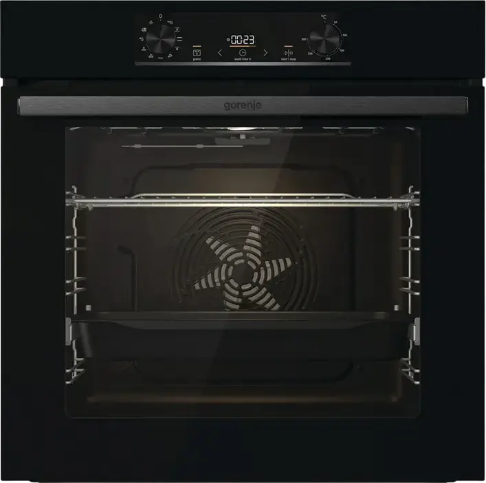 Gorenje BO6735E05B Built-in Electric Oven, 77L, Black, Class A, 10 Heating Modes, AquaClean, HomeMade Plus Shape, SilverMatte Enamel, 59.5x59.5x56.4 cm