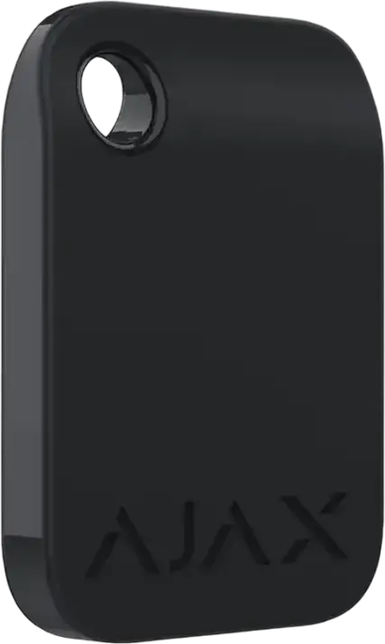 Cheie de Securitate Contactless Ajax Tag, Neagra, DESFire ISO 14443-A 13.56 MHz, Criptare Triple DES si AES 128-bit, Compatibila cu Hub-uri KeyPad Plus