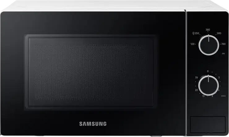 Samsung MS20A3010AH Solo Microwave Oven, 20L Capacity, 700W Power, 5 Power Levels, Mechanical Control, Defrost Function, LED Light, Glass Door