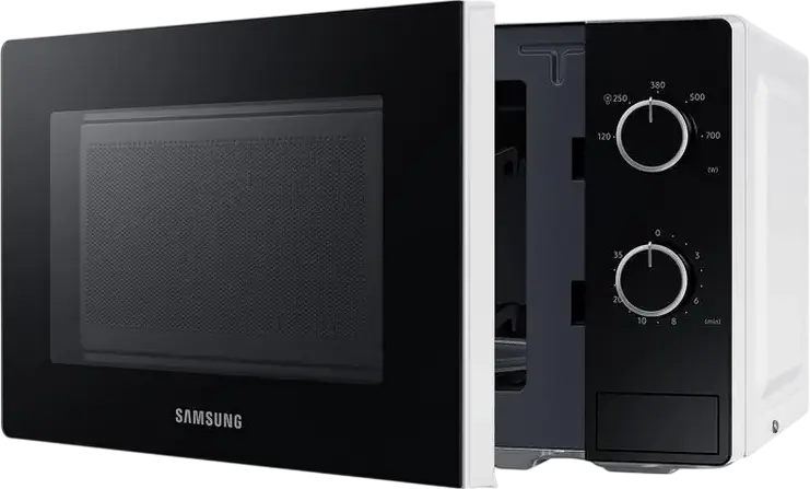 Samsung MS20A3010AH Solo Microwave Oven, 20L Capacity, 700W Power, 5 Power Levels, Mechanical Control, Defrost Function, LED Light, Glass Door