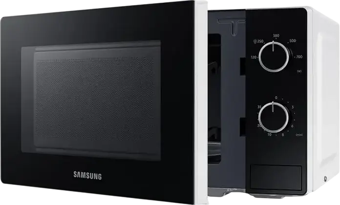 Samsung MS20A3010AH Solo Microwave Oven, 20L Capacity, 700W Power, 5 Power Levels, Mechanical Control, Defrost Function, LED Light, Glass Door