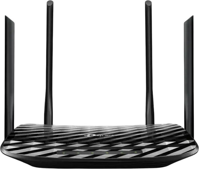 Wi-Fi роутер TP-Link Archer C6 AC1200 двухдиапазонный гигабитный, MU-MIMO, Beamforming, OneMesh, 4 внешние антенны, CPU 1.2 ГГц, 4 LAN и 1 WAN порта, черный