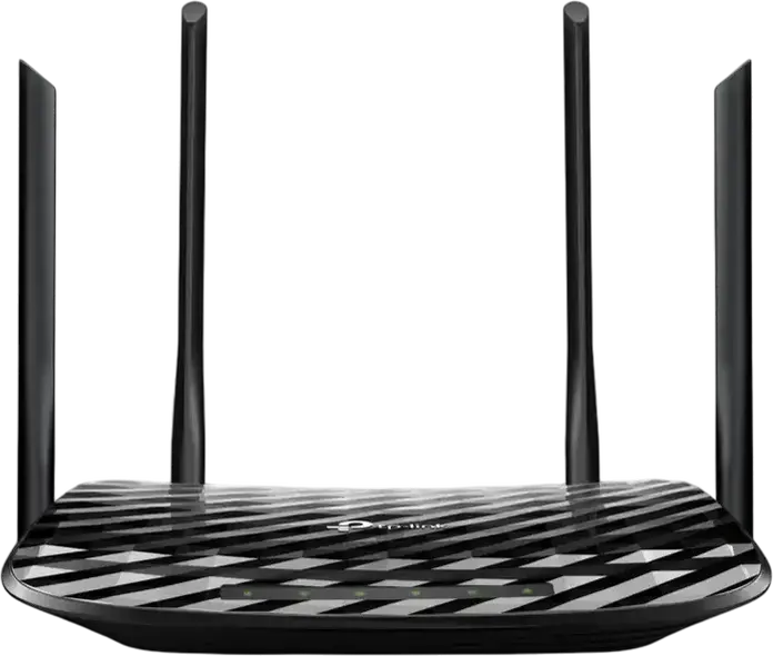 Wi-Fi роутер TP-Link Archer C6 AC1200 двухдиапазонный гигабитный, MU-MIMO, Beamforming, OneMesh, 4 внешние антенны, CPU 1.2 ГГц, 4 LAN и 1 WAN порта, черный