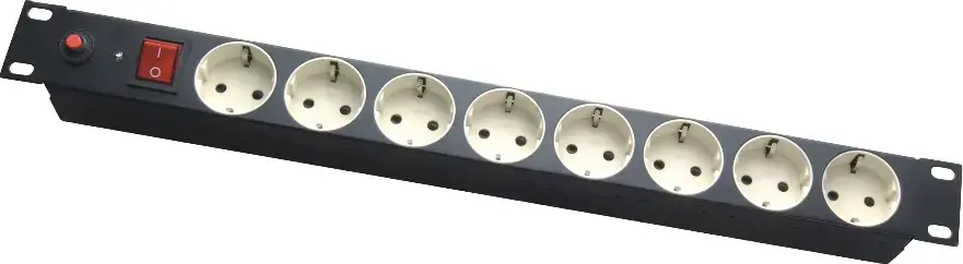 19" 1U power socket, PDU-GM0009, 8 ports,with switcher and Master overload 16A, 1.8M, APC Electronic