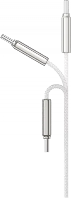 Cablu Proove AirLine USB-C la USB-C 60W Power Delivery 3A 480Mbps Transfer Date 1m Nylon Impletit Cablu Plat Ultra-Subtire cu Clip de Fixare, Alb