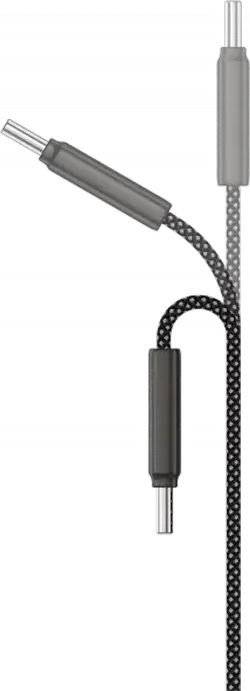 Кабель Proove AirLine USB-C - USB-C 60W Power Delivery 3A 480Мбит/с Передача Данных 1м Нейлоновая Оплетка Ультратонкий Плоский Кабель с Клипсой, Черный