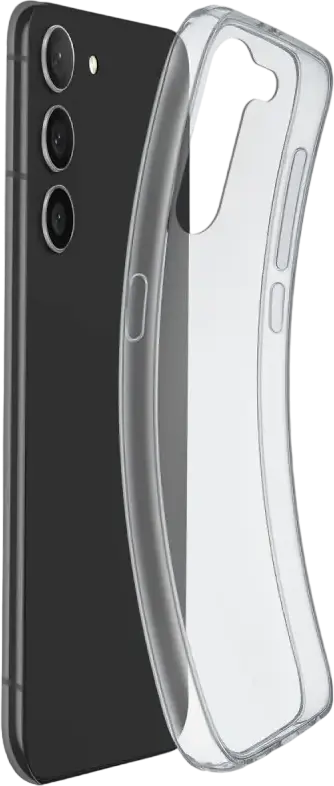 Cellularline Fine Case for Samsung Galaxy S23+, Ultra-Slim Transparent Soft Rubber Cover with Antibacterial Technology and Recycled Materials