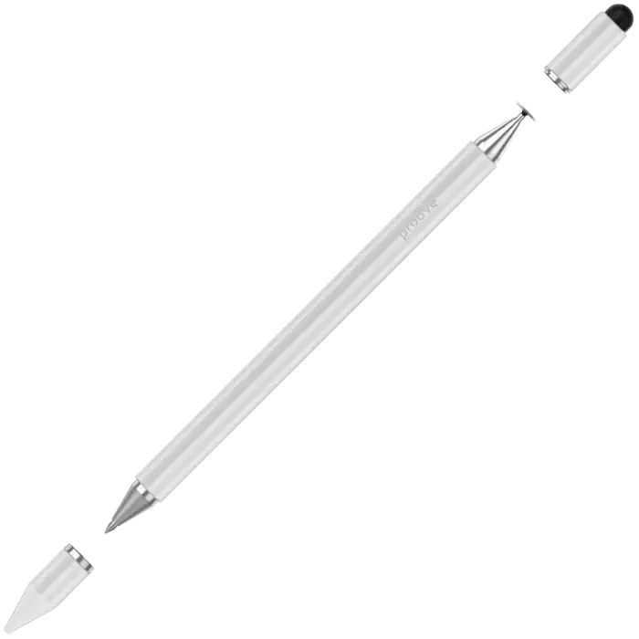 Proove Magic Wand SP-03 Universal Stylus Pen, White, Lightweight Metal Alloy Touch Screen Pen with Interchangeable Precision and Disc Tips, Magnetic Cap