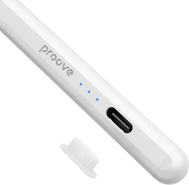 Proove Magic Wand ASP-01 Active Stylus Pen for iPad 2018 and newer, Aluminum Alloy, Magnetic Fastener, 9h Battery Life, White