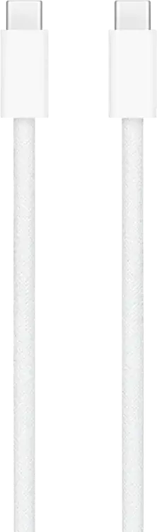 Apple USB-C to USB-C Charge Cable 240W, 2m Woven Nylon Design, High Power Charging and Data Sync, White